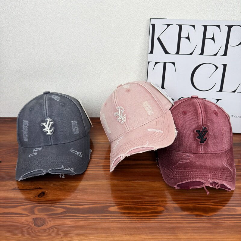 Men's Distressed Denim Adjustable Baseball Cap Stornfield