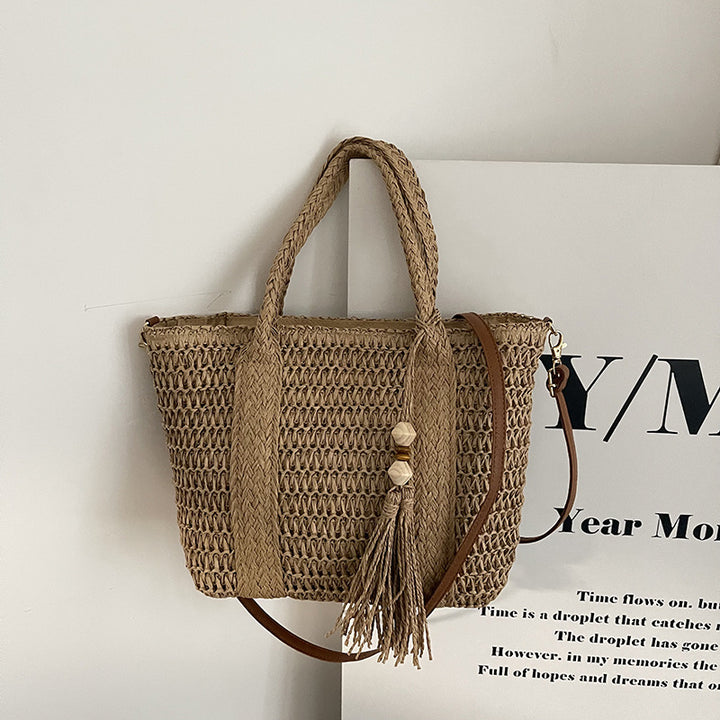 Handcrafted Woven Straw Tote Bag