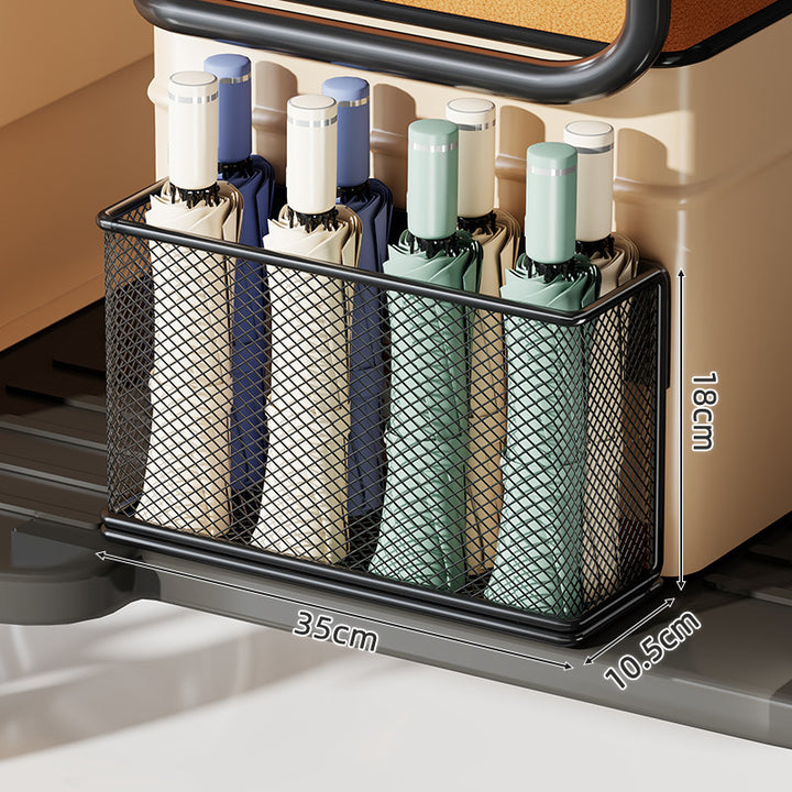 Under-Shelf Slim Mesh Umbrella & Accessory Holder