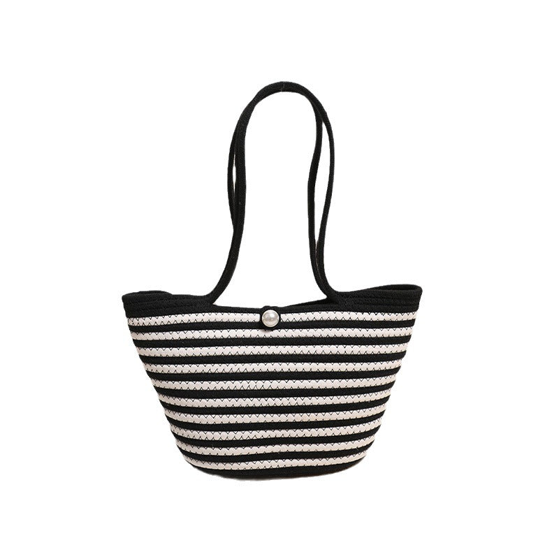 Trendy Basket Bag with Stylish Striped Pattern Stornfield