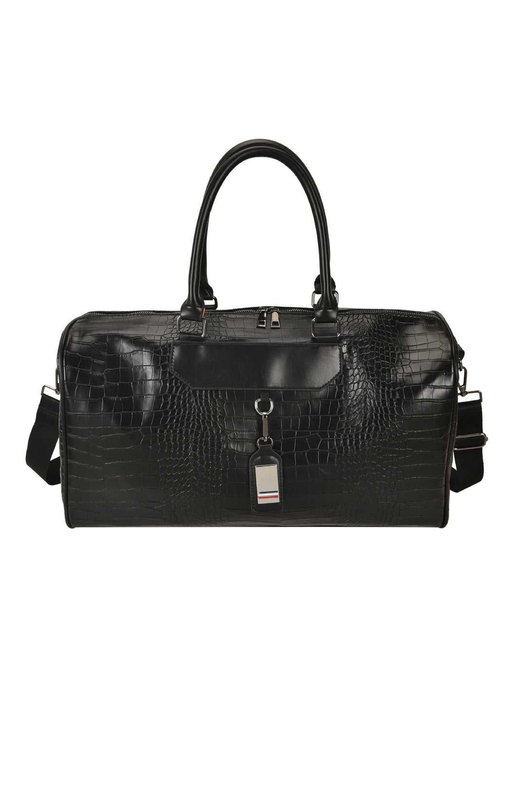 Crocodile-Texture Travel Duffle Bag Stornfield