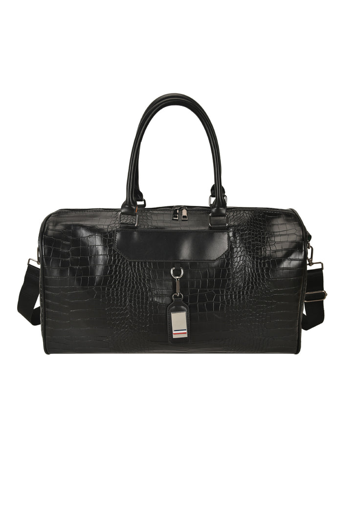 Crocodile-Texture Travel Duffle Bag Stornfield
