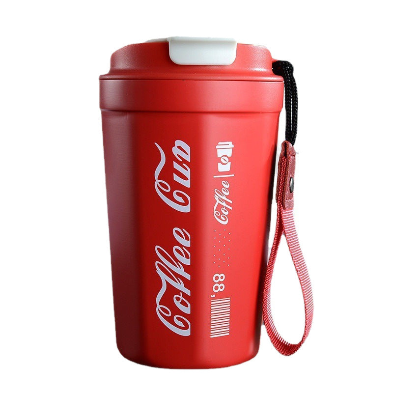 Women's insulated coffee cup with practical carrying device Stornfield