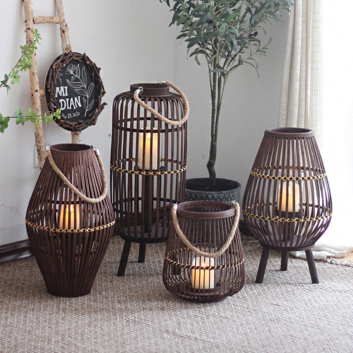 Rustic Rattan Lantern Stornfield