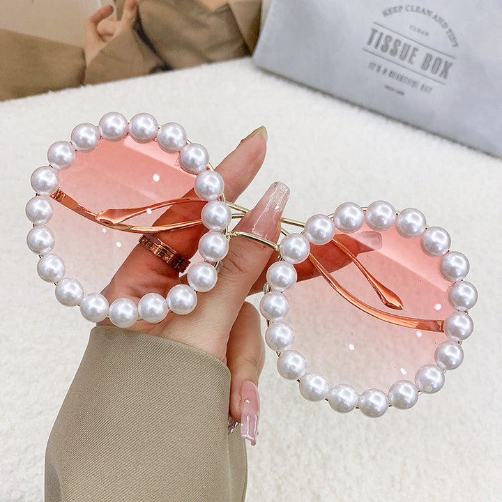 Women’s large sunglasses with pearl-embellished frame Stornfield