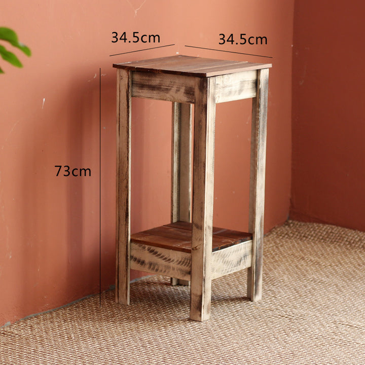 Handmade side table made of solid wood Stornfield