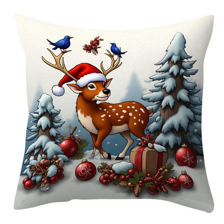 Festive Holiday-Themed Decorative Pillow