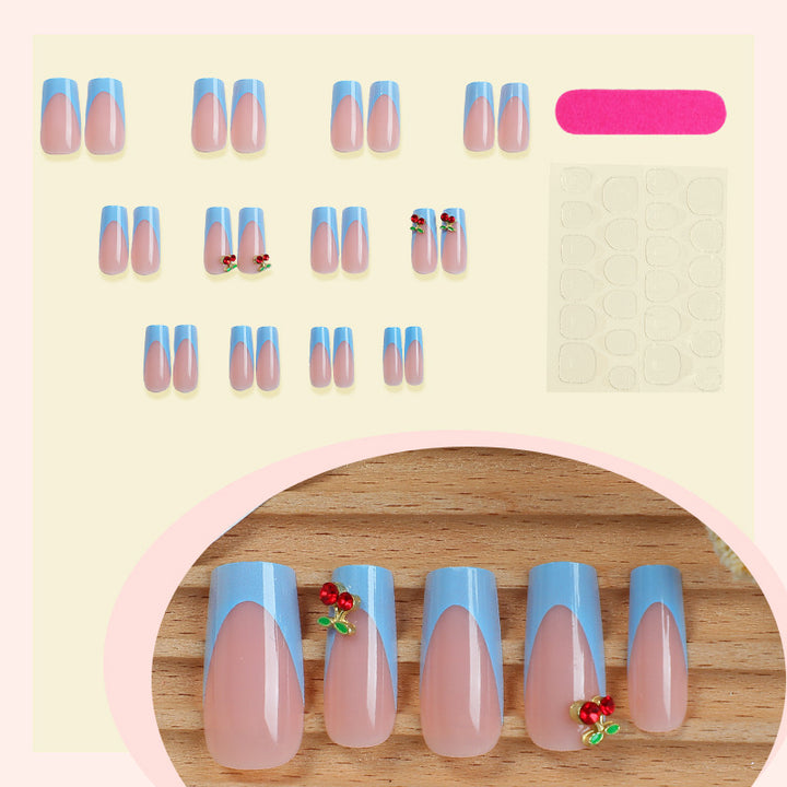 Decorative Press-On Nail Set with Floral Accents Stornfield 1788495993