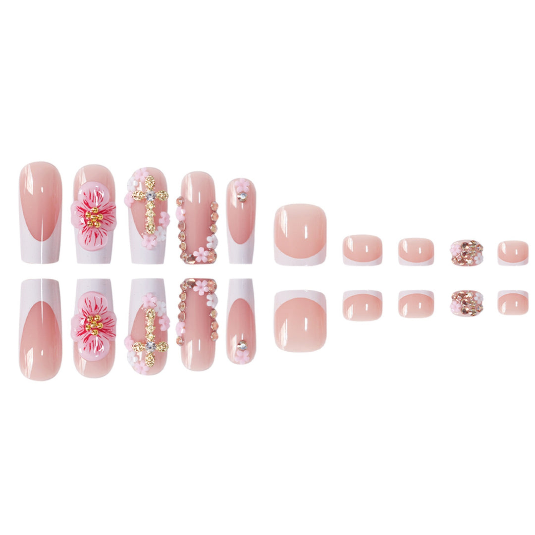 Decorative Floral Acrylic Nail Art Extensions Stornfield