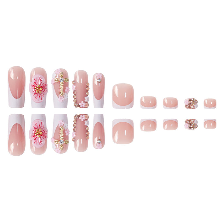Decorative Floral Acrylic Nail Art Extensions Stornfield
