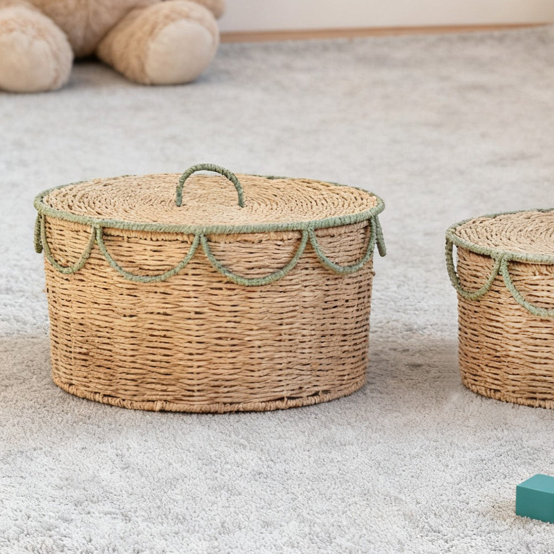 Storage basket with lid and handles Stornfield