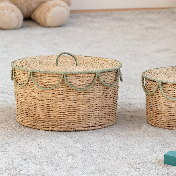 Storage basket with lid and handles Stornfield