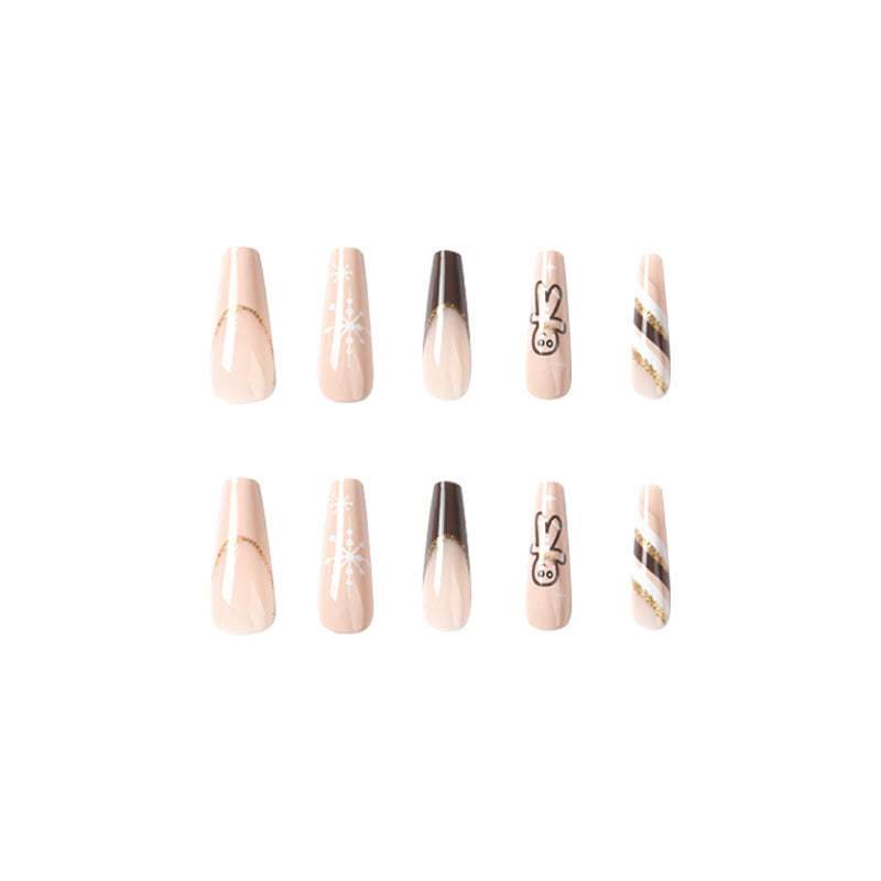 Artistic acrylic nails with festive design Stornfield