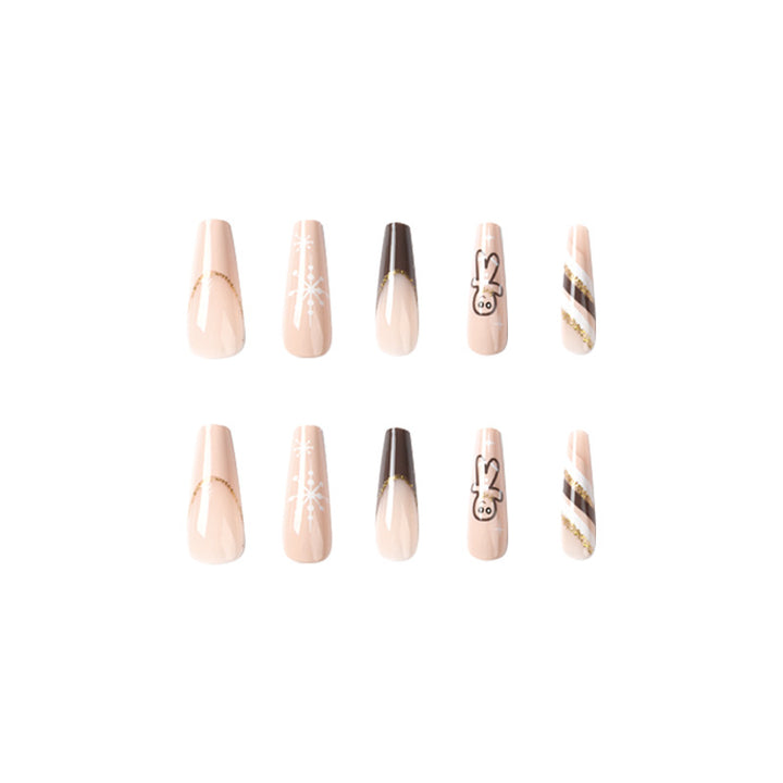 Artistic acrylic nails with festive design Stornfield