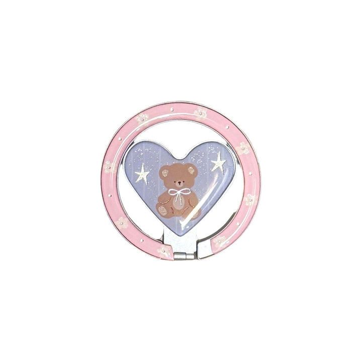 Hand mirror in heart-shaped design with bear motif Stornfield