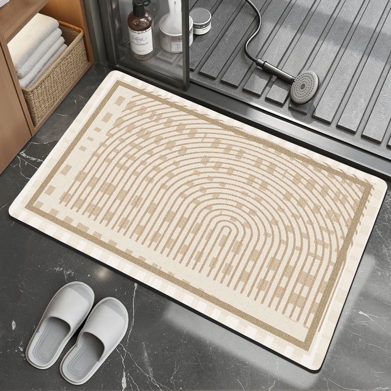 Textured Geometric Bath Mat Stornfield
