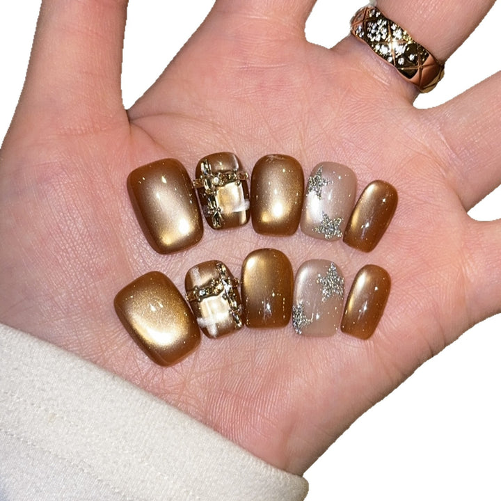 Artificial Nail Set with Glitter and Jewelry Accents Stornfield
