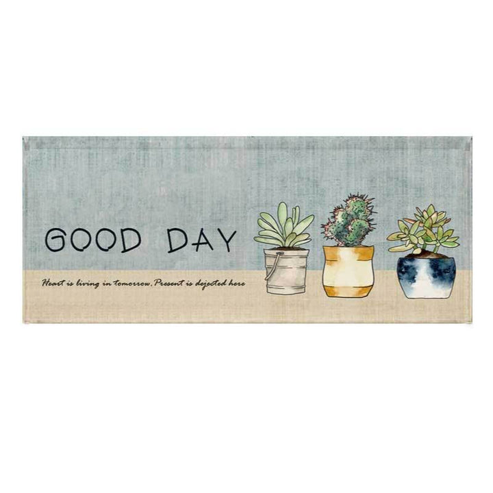 Printed Succulent Watercolor Runner Rug Mat for Kitchen and Entry
