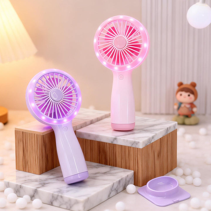 Ladies portable hand fan with LED lighting and USB connection Stornfield