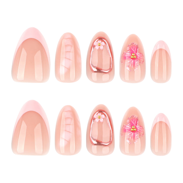 Artistic acrylic nails with floral design Stornfield