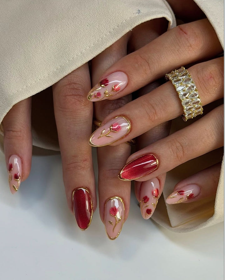 Elegant Floral Acrylic Nail Art Enhancements Stornfield 1789915802