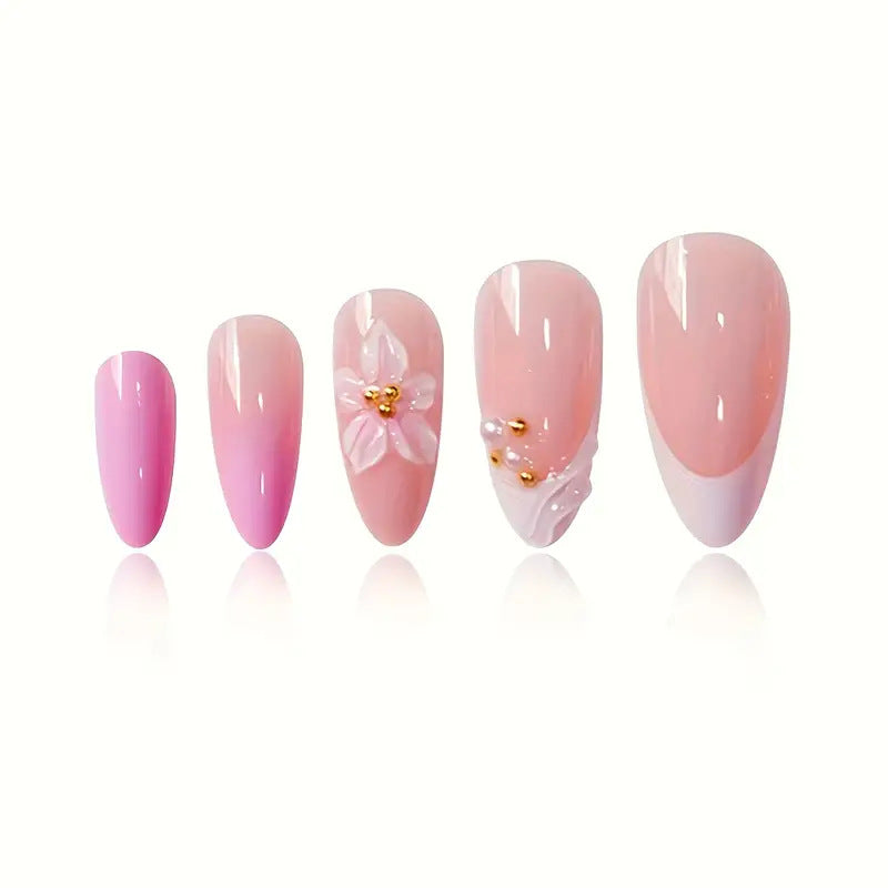 Artistic Floral Design Press-On Nail Set Stornfield