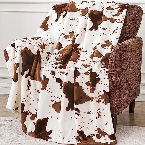 Cow Print Fleece Blanket