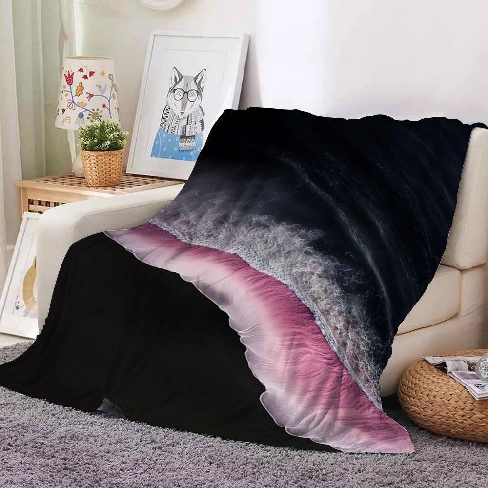 Ocean Wave Printed Decorative Throw Blanket