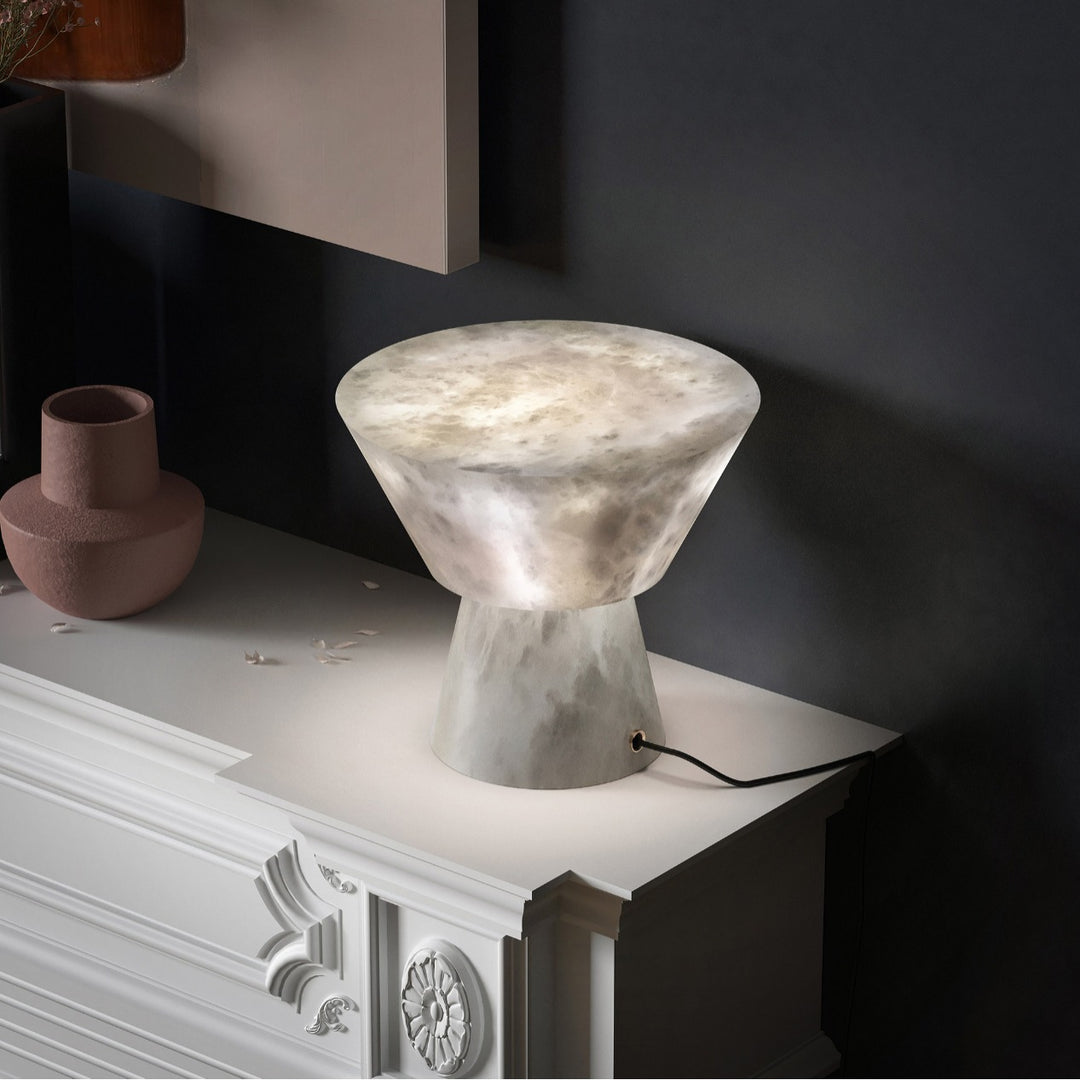 Sculptural Marble Accent Table Lamp