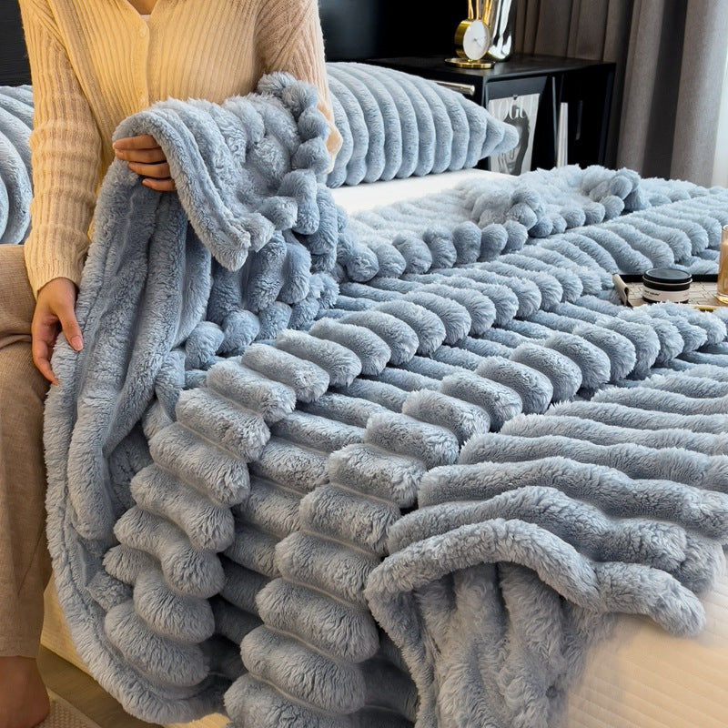 Plush Textured Throw Blanket