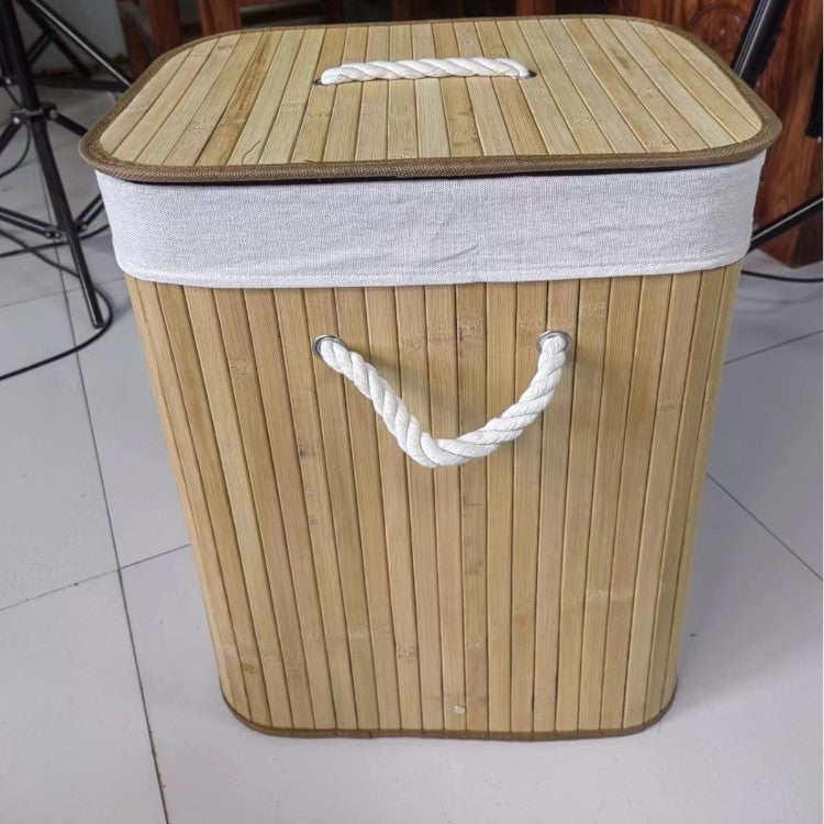 Laundry basket made of natural bamboo by Stornfield