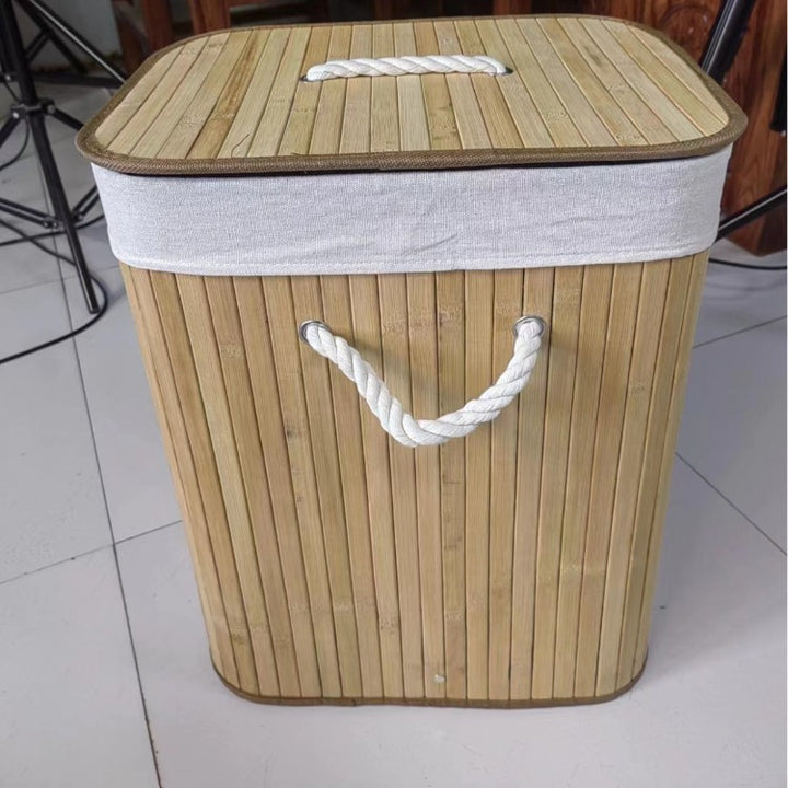 Laundry basket made of natural bamboo by Stornfield