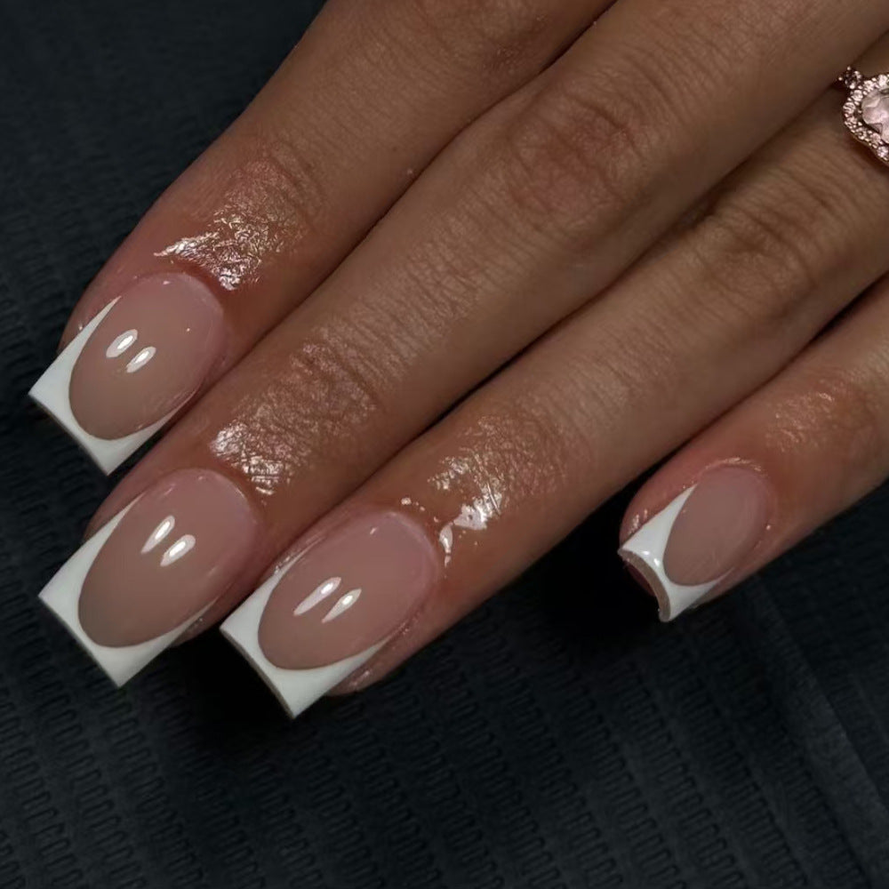 Artistic French Tip Press-On Nails Stornfield