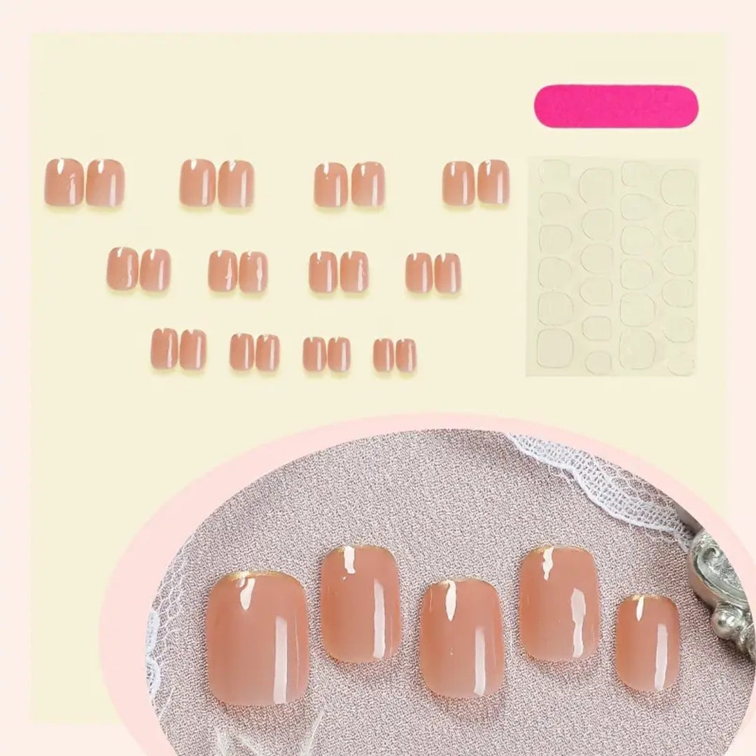 Nail art set with elegant gold accents Stornfield