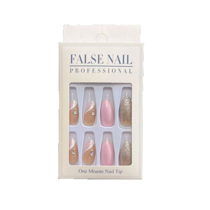 Elegant Artificial Nail Tips with Glitter Accents Stornfield