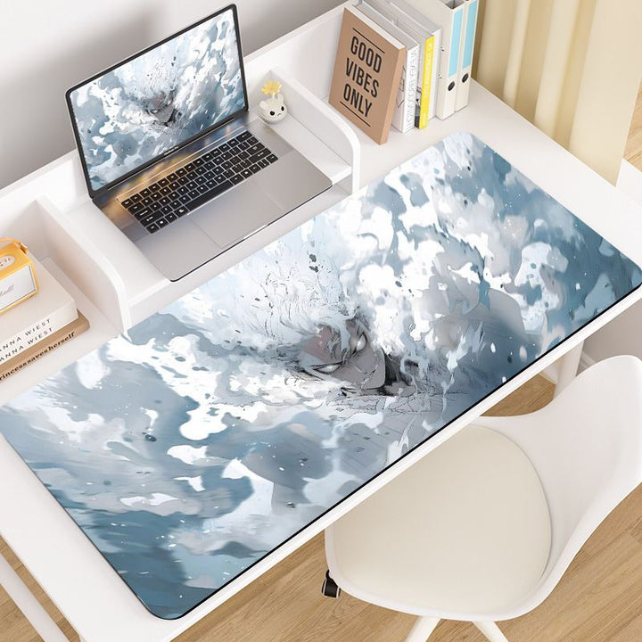 Artistic Leaf-Themed Desk Mat