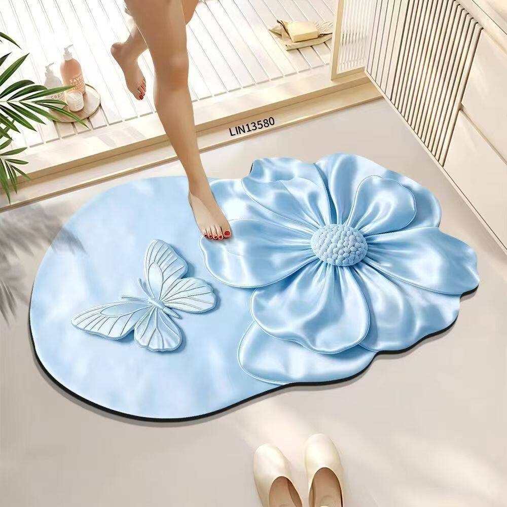 Luxurious Floral Pattern Bath Mat
