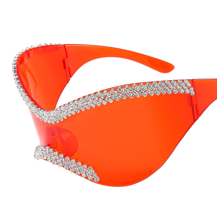 Women's Glamorous High-Gloss Sunglasses with Crystal Frame Stornfield