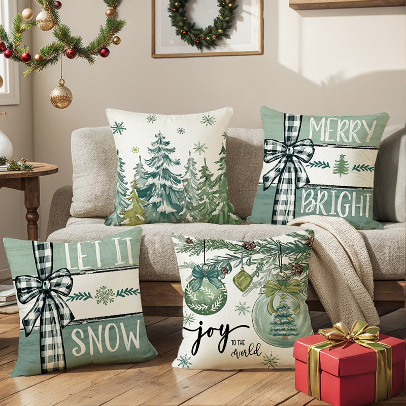 Decorative Winter Pine Forest Throw Pillow Cover