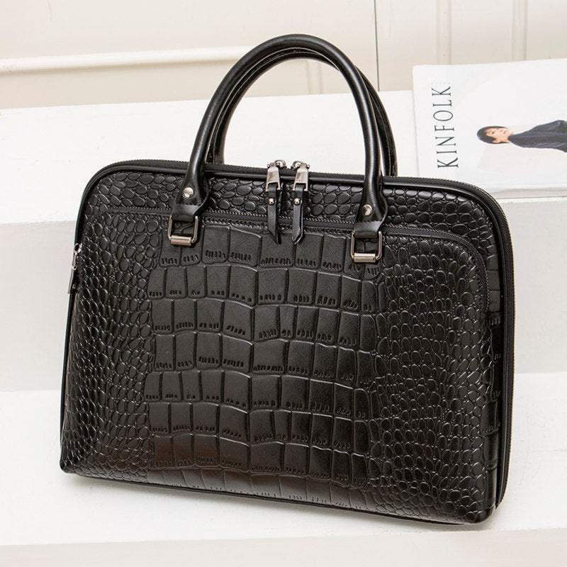 Elegant Laptop Briefcase in Crocodile Look Stornfield