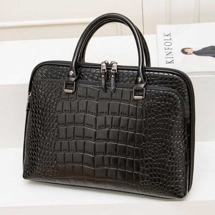 Elegant Laptop Briefcase in Crocodile Look Stornfield