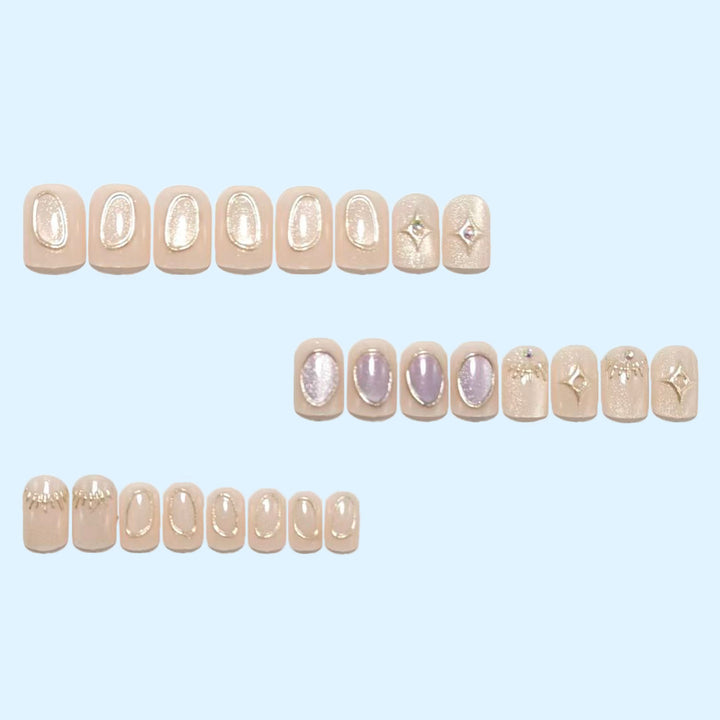 Decorative artificial nails with shimmering and glittering accents Stornfield