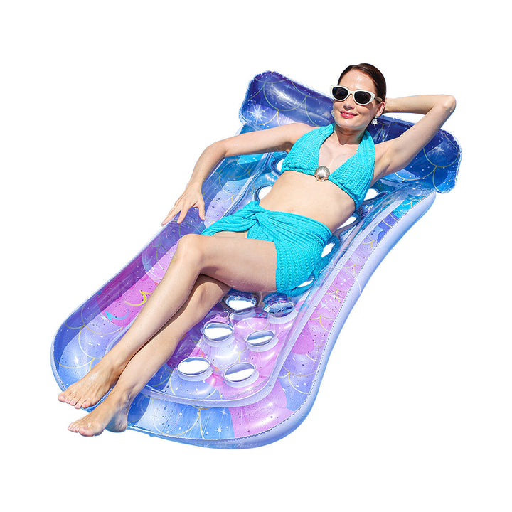 Ladies Inflatable Comfort Pool Lounge with Integrated Cup Holders Stornfield