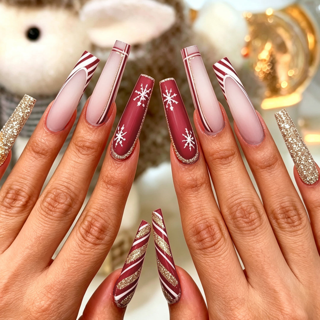 Festive Themed Acrylic Nail Art Stornfield