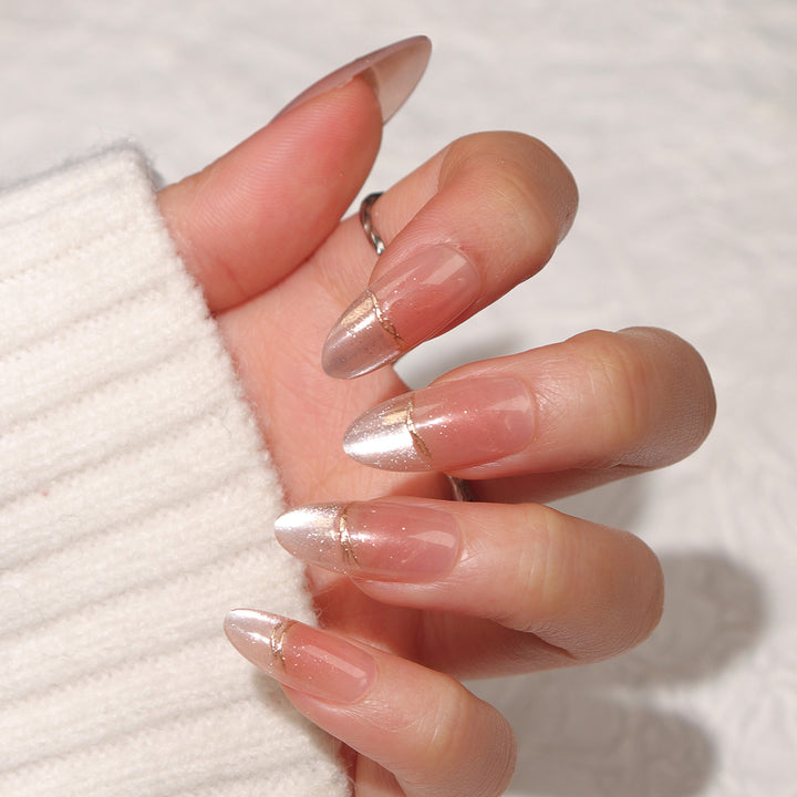 Elegant Stiletto Press-On Nails with Pearlescent Finish Stornfield