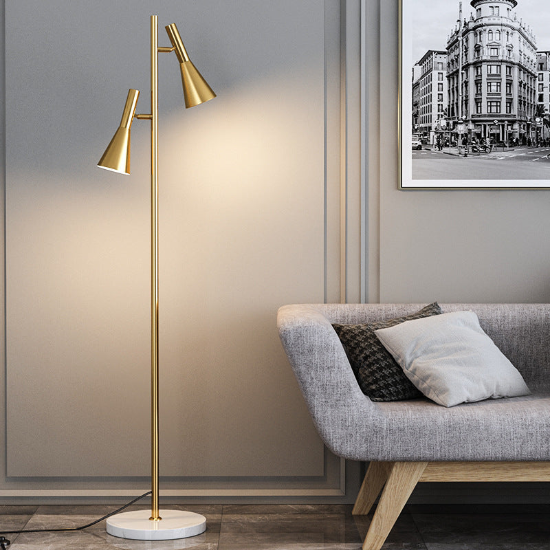 Adjustable Floor Lamp with Dual Shades
