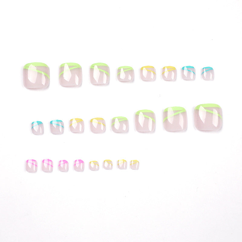 Artful toenail design with modern lines Stornfield