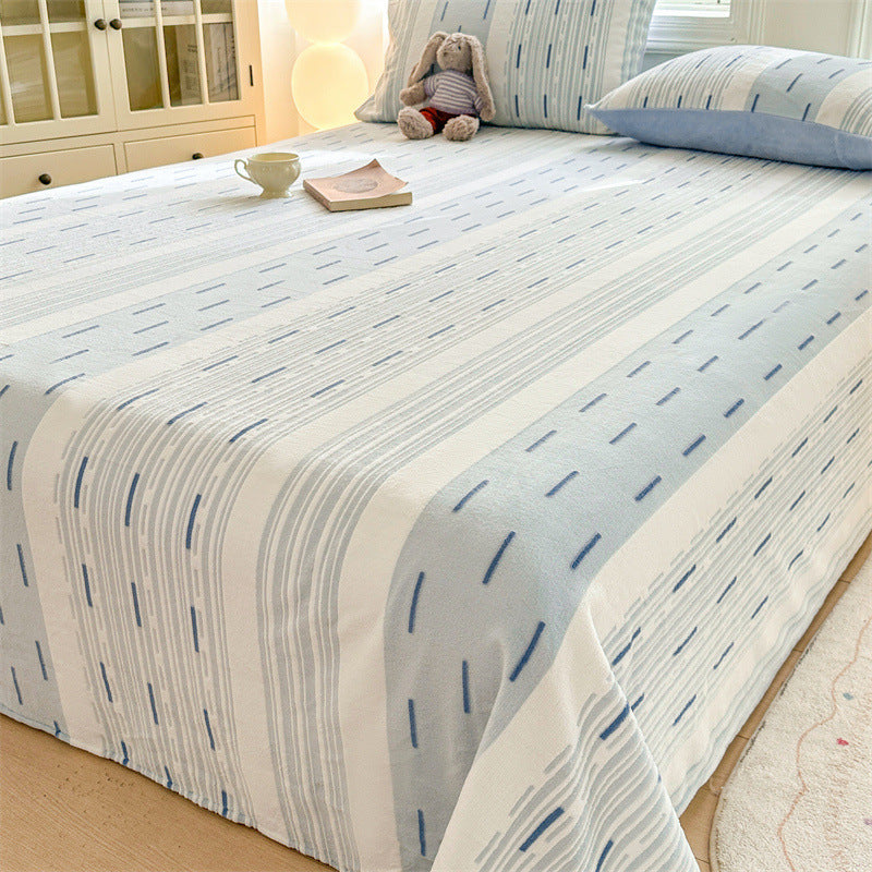 Reversible lightweight bedspread with floral butterfly jacquard texture