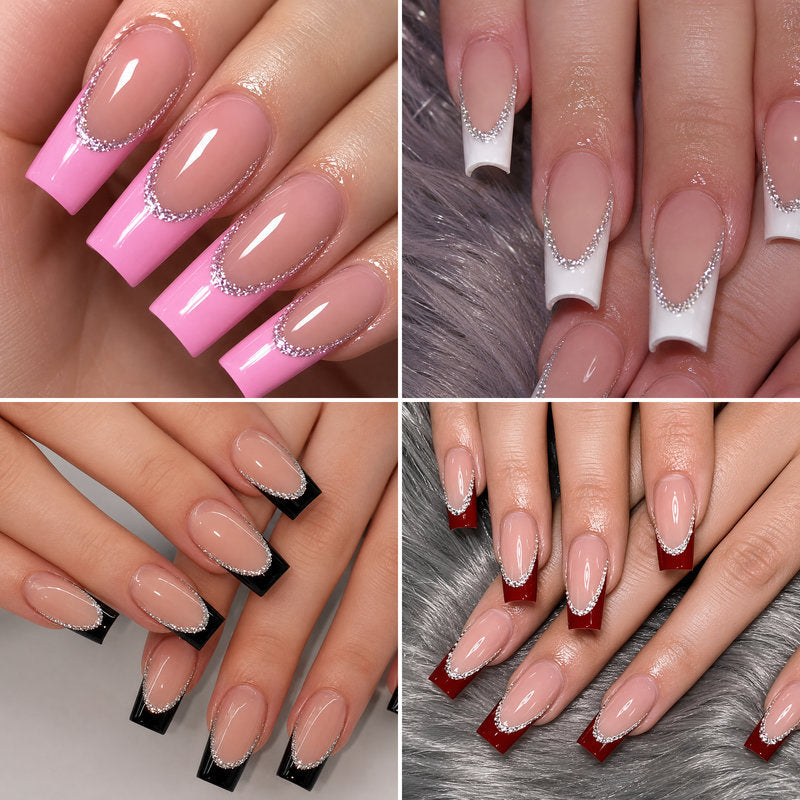 Premium Artificial Nail Set with Elegant Decoration Stornfield