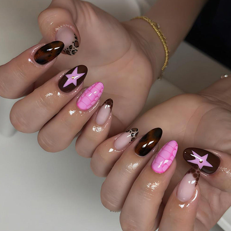 Artificial Nail Set with Creative Animal and Star Motifs Stornfield